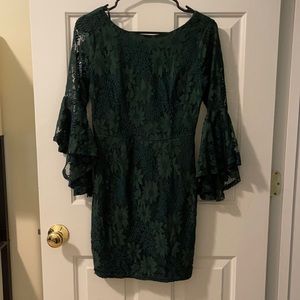Lace Flared Sleeve Dress
